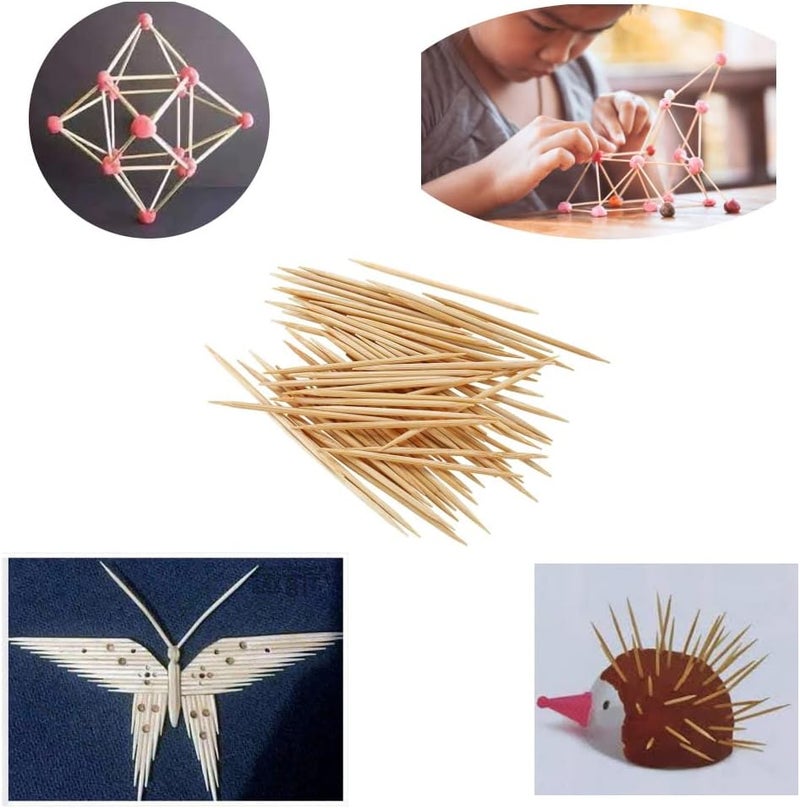 Gmark Round Hotel Toothpicks 800 ct - 3 Boxes Pack Total 2400 ct - 2.5" Natural Wooden Toothpicks GM1021 - Image 3