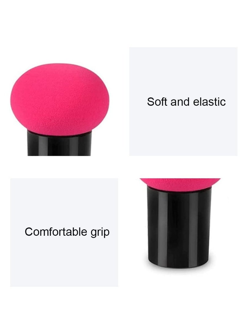 Generic 2 Pcs Makeup Puff Sponge for Women – Foundation & Powder Applicator with Handles (Rose & Green)  - Image 3