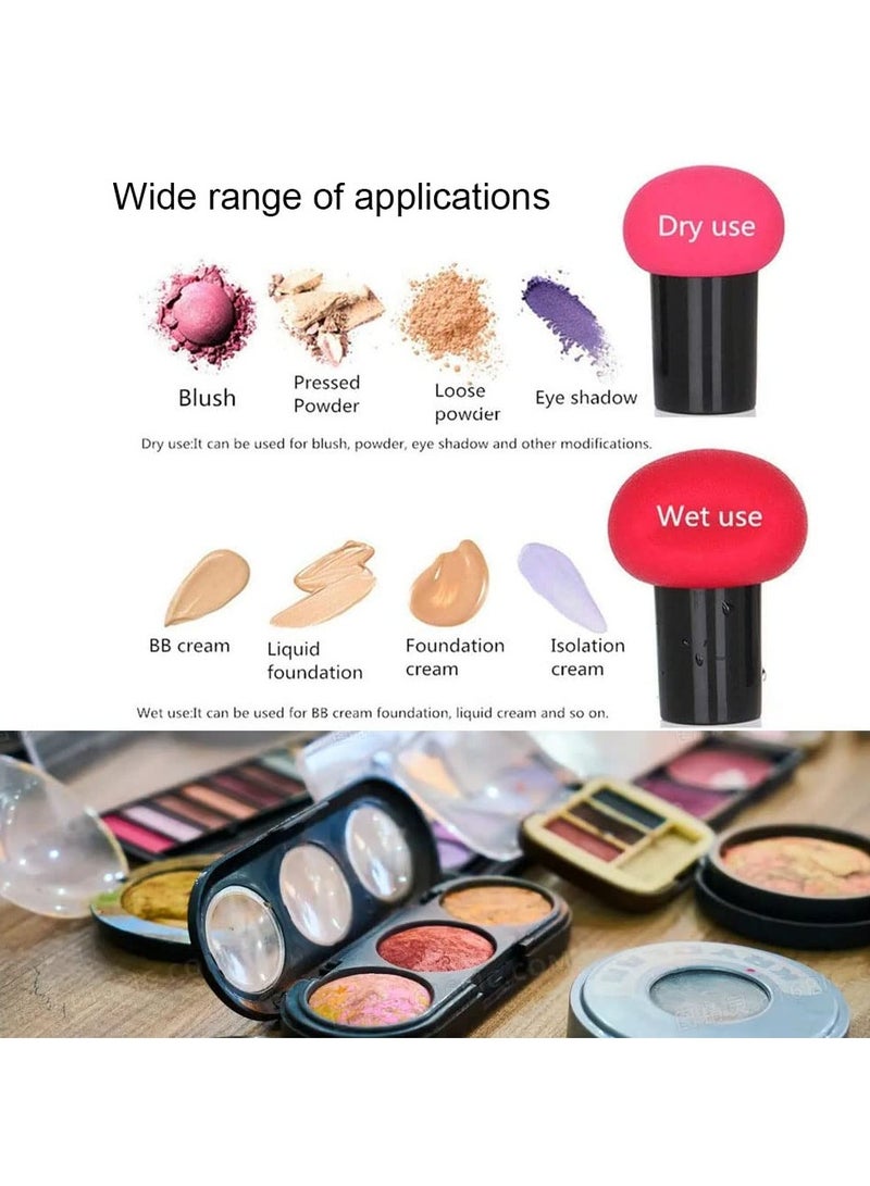 Generic 2 Pcs Makeup Puff Sponge for Women – Foundation & Powder Applicator with Handles (Rose & Green)  - Image 4