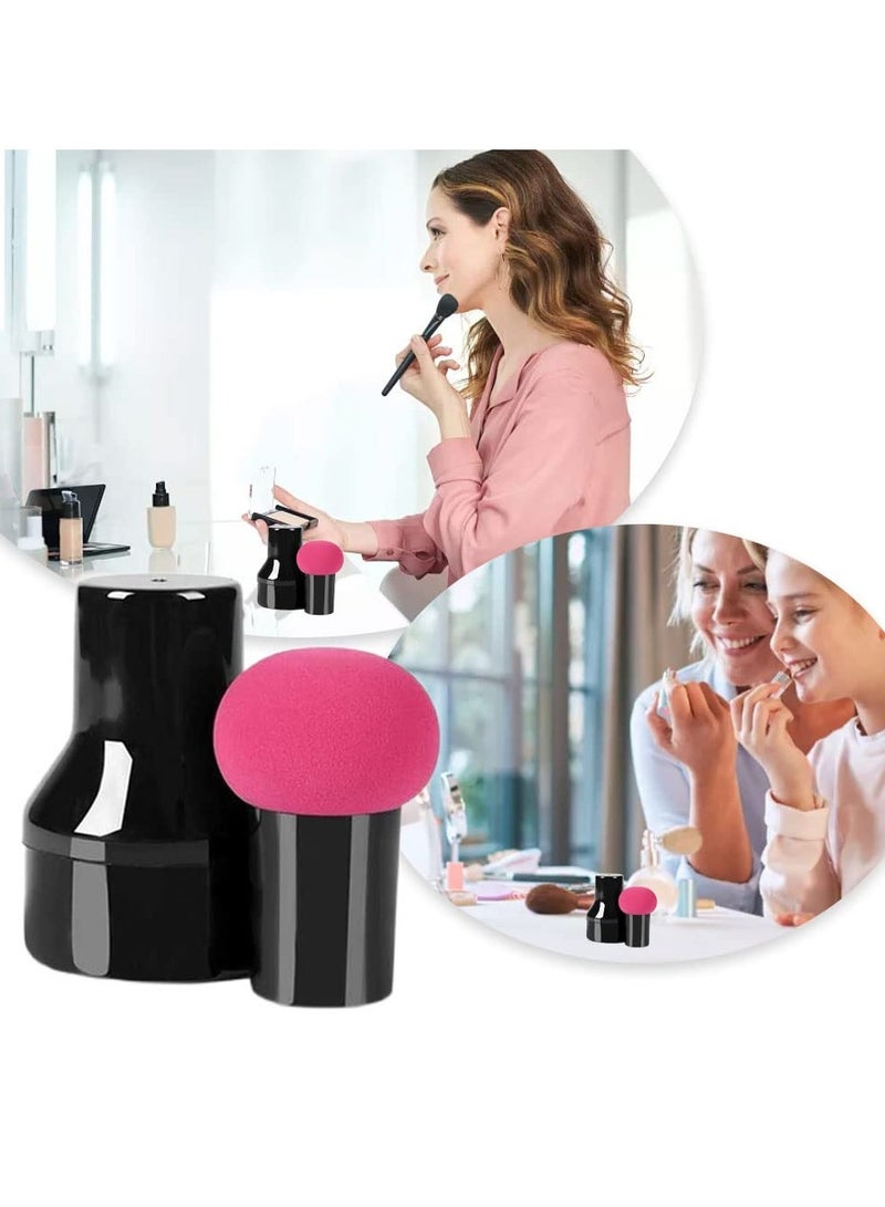 Generic 2 Pcs Makeup Puff Sponge for Women – Foundation & Powder Applicator with Handles (Rose & Green)  - Image 5