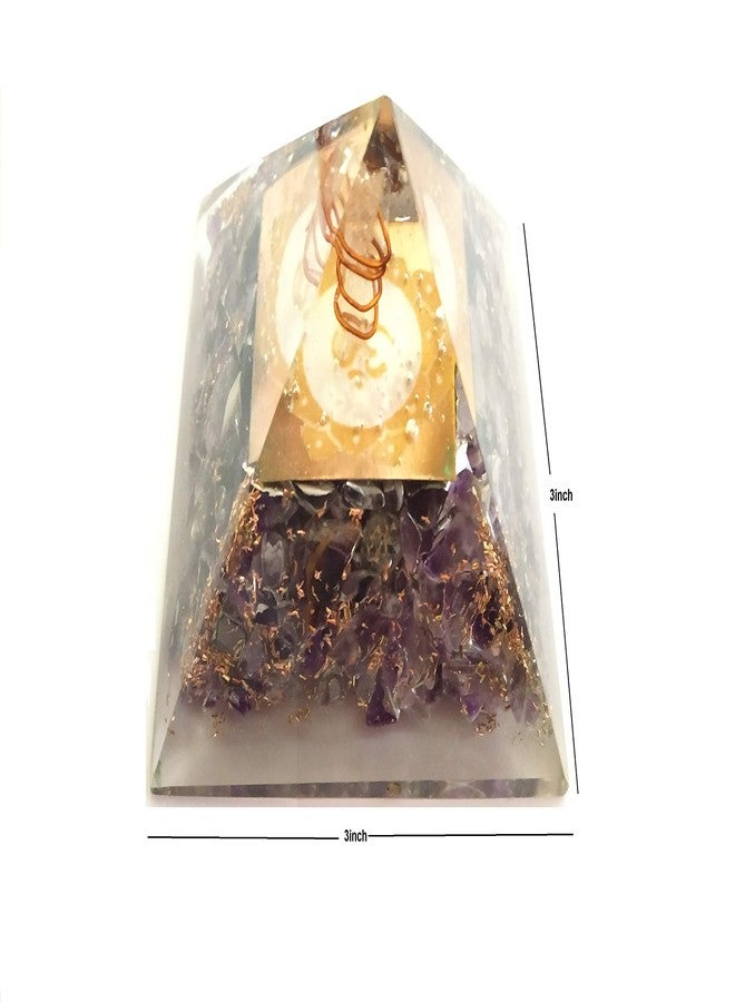 DHYANARSH Certified OM Orgone Gemstone Pyramid for Energy Balance,Spiritual Meditation Yoga (3 x 3 Inch) Reiki Healing - Image 1