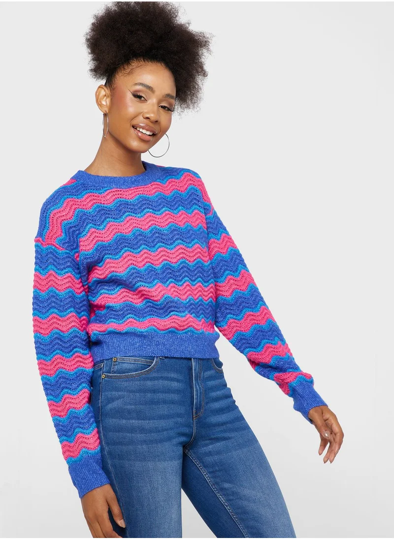 VERO MODA Striped Knitted Sweater