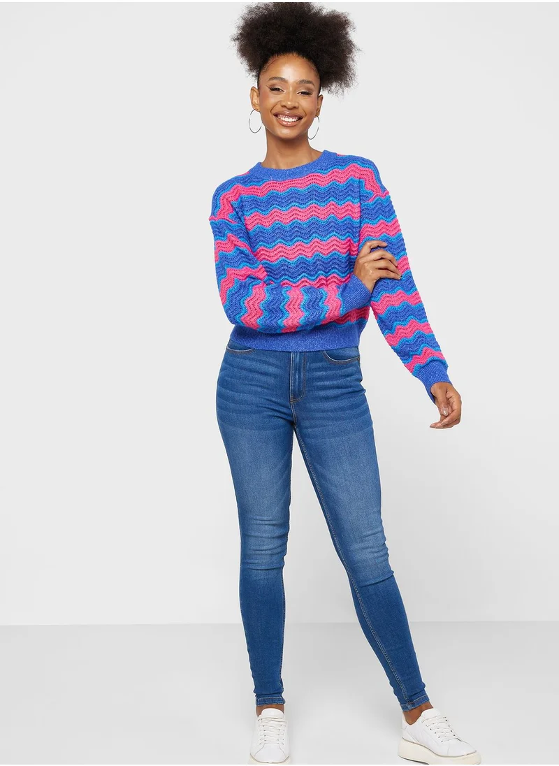 VERO MODA Striped Knitted Sweater