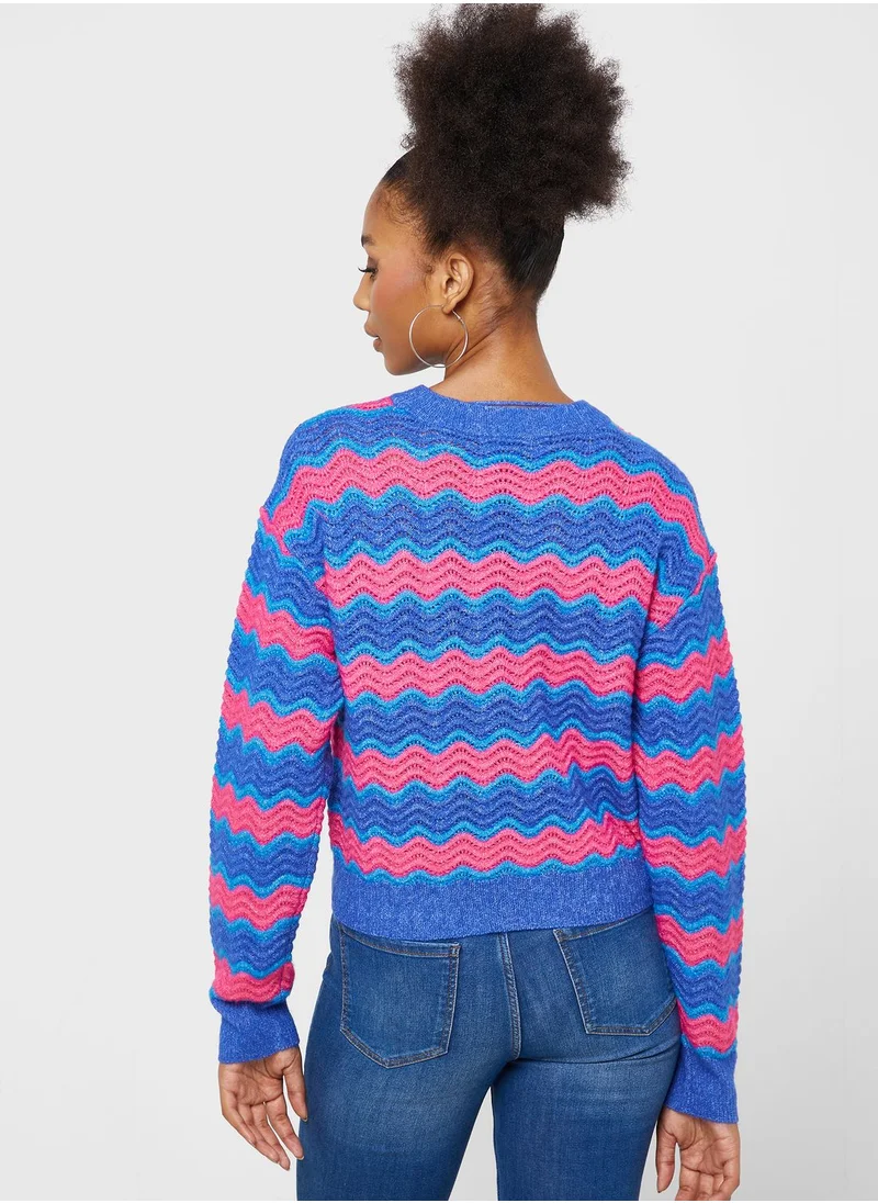 VERO MODA Striped Knitted Sweater