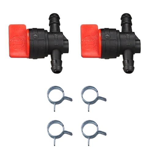 Buckbock 1/4" Inline Gas Fuel Shut Cut Off Valve for 493960 698183 698181 697947 9494768 5019H 5019K Small Engine Lawn Mower Parts 2pcs - Image 1