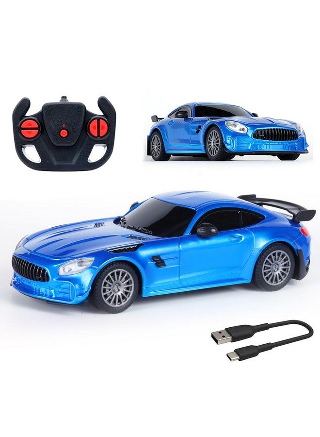 ويمبلي سيارة ويمبلي مرسيدس AMG RC عالية السرعة للتحكم عن بعد للأطفال قابلة لإعادة الشحن بمقياس 1:24 سيارة سباق صغيرة عن بعد معتمدة من BIS - لون أزرق - Image 1