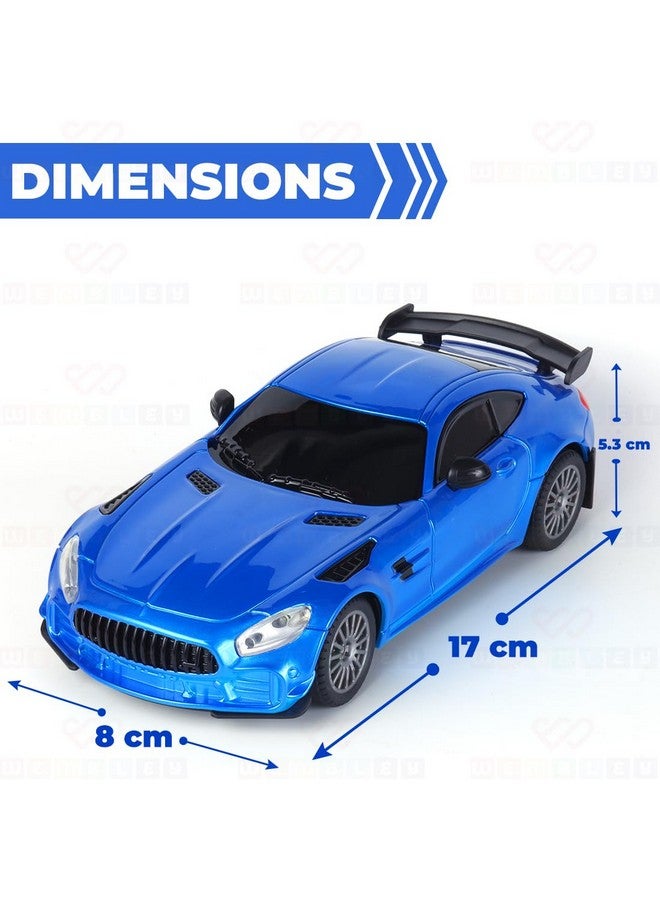 ويمبلي سيارة ويمبلي مرسيدس AMG RC عالية السرعة للتحكم عن بعد للأطفال قابلة لإعادة الشحن بمقياس 1:24 سيارة سباق صغيرة عن بعد معتمدة من BIS - لون أزرق - Image 3