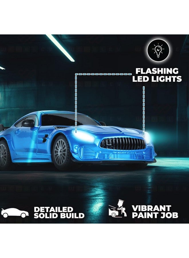 ويمبلي سيارة ويمبلي مرسيدس AMG RC عالية السرعة للتحكم عن بعد للأطفال قابلة لإعادة الشحن بمقياس 1:24 سيارة سباق صغيرة عن بعد معتمدة من BIS - لون أزرق - Image 2
