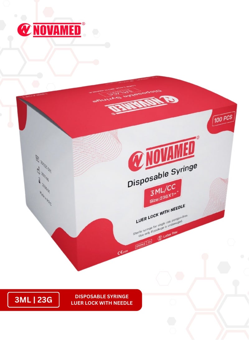 NOVAMED Disposable Syringe 3ML 23g With Luer Lock, Needle Bundle Of 20 Pcs - Image 5