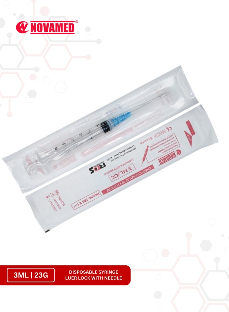 NOVAMED Disposable Syringe 3ML 23g With Luer Lock, Needle Bundle Of 20 Pcs - Image 4