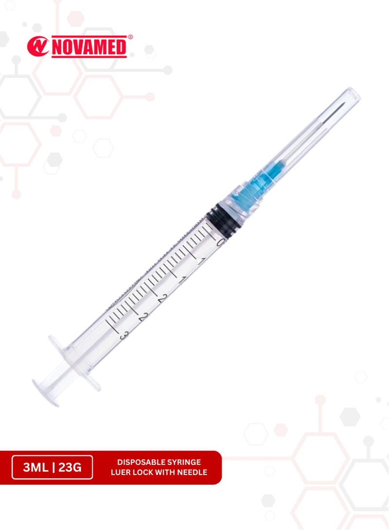 NOVAMED Disposable Syringe 3ML 23g With Luer Lock, Needle Bundle Of 20 Pcs - Image 3