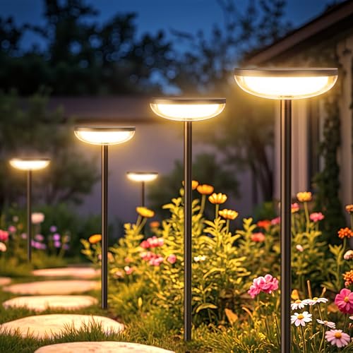 ELECLINK Solar Pathway Lights Outdoor, 6 Pack Tall Solar Garden Lights Outdoor Waterproof for Yard Flower Bed Patio Path Walkway Driveway Outside Decor Landscape Lighting - Image 1