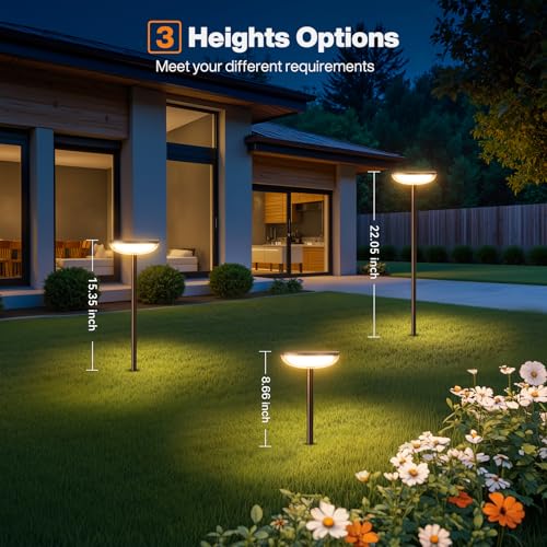 ELECLINK Solar Pathway Lights Outdoor, 6 Pack Tall Solar Garden Lights Outdoor Waterproof for Yard Flower Bed Patio Path Walkway Driveway Outside Decor Landscape Lighting - Image 5