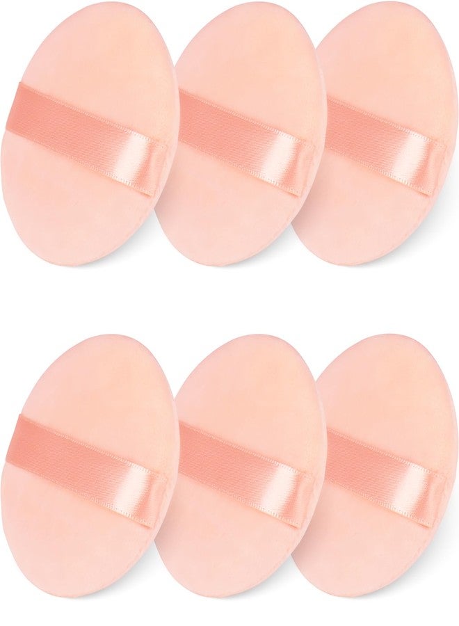JOLY Powder Puff Face Makeup Soft Velour Beauty Blender Sponge for Loose Powder Foundation Setting Powder Puffs Reusable Stocking Stuffers for Women (6Pcs_Beige) - Image 1