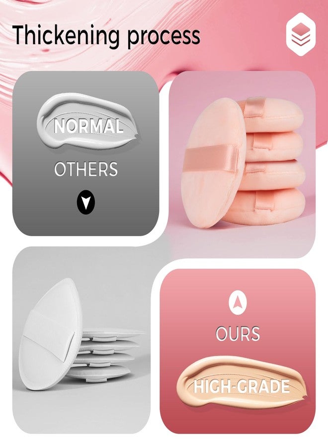JOLY Powder Puff Face Makeup Soft Velour Beauty Blender Sponge for Loose Powder Foundation Setting Powder Puffs Reusable Stocking Stuffers for Women (6Pcs_Beige) - Image 5