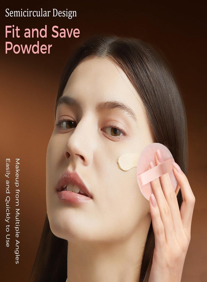JOLY Powder Puff Face Makeup Soft Velour Beauty Blender Sponge for Loose Powder Foundation Setting Powder Puffs Reusable Stocking Stuffers for Women (6Pcs_Beige) - Image 4