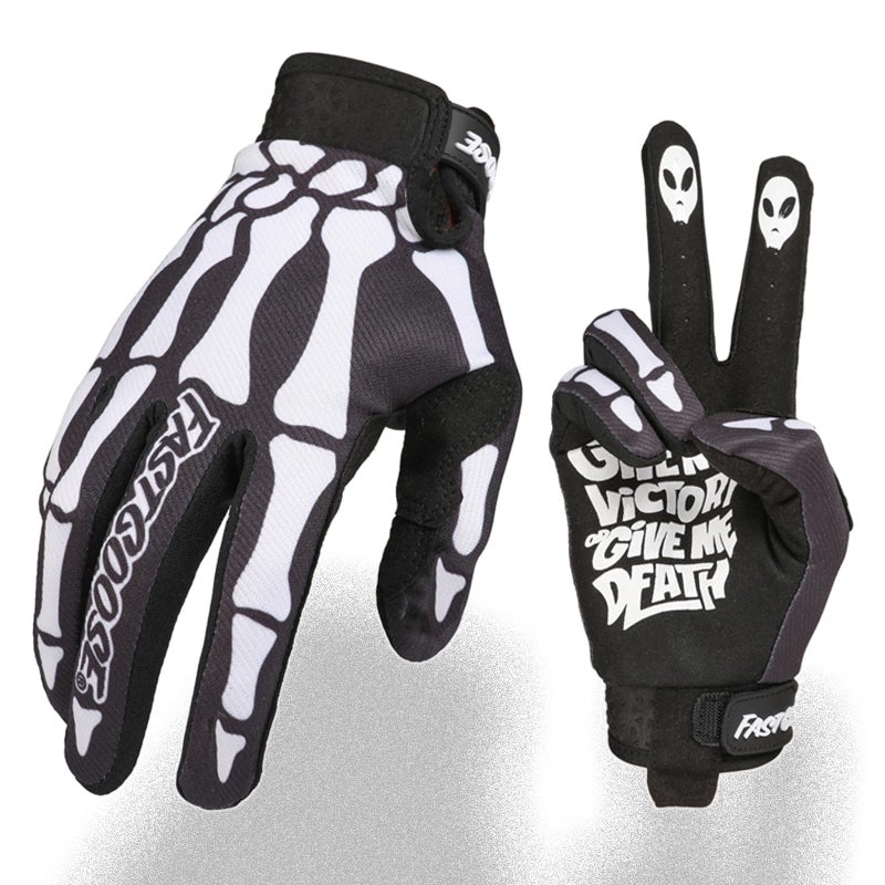 FASTGOOSE SkeletonPaw Motorcycle Gloves for MenWomenCycling Glove Breathable Dirtbike Glove for ATV MTB Motocross Racing Black Small