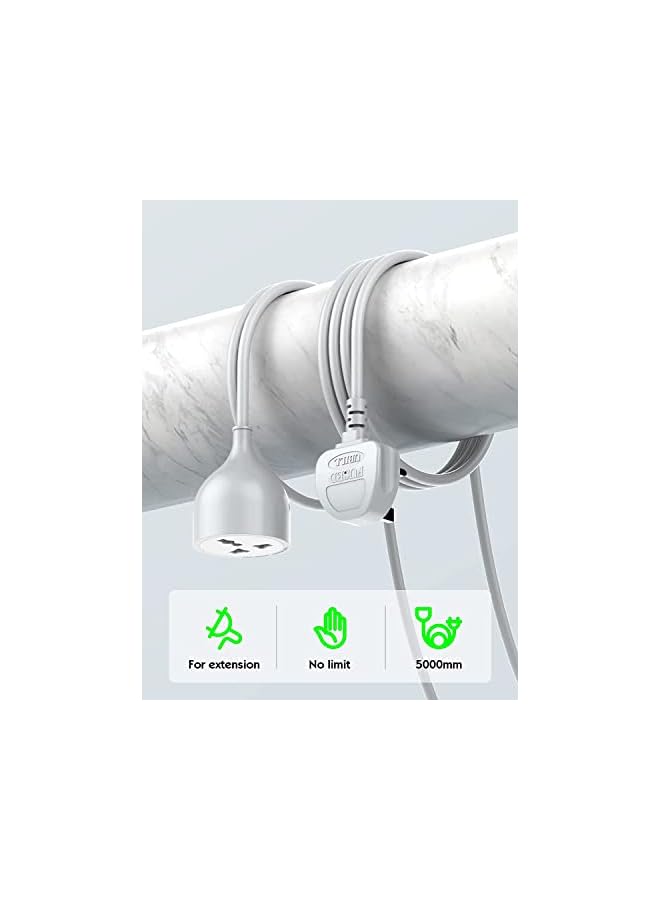 promass Power Extension Cord 5 Meter With UK Plug & UK Socket Outlet 2500W For Home/Office & Extension for Outdoor/Indoor - Image 5