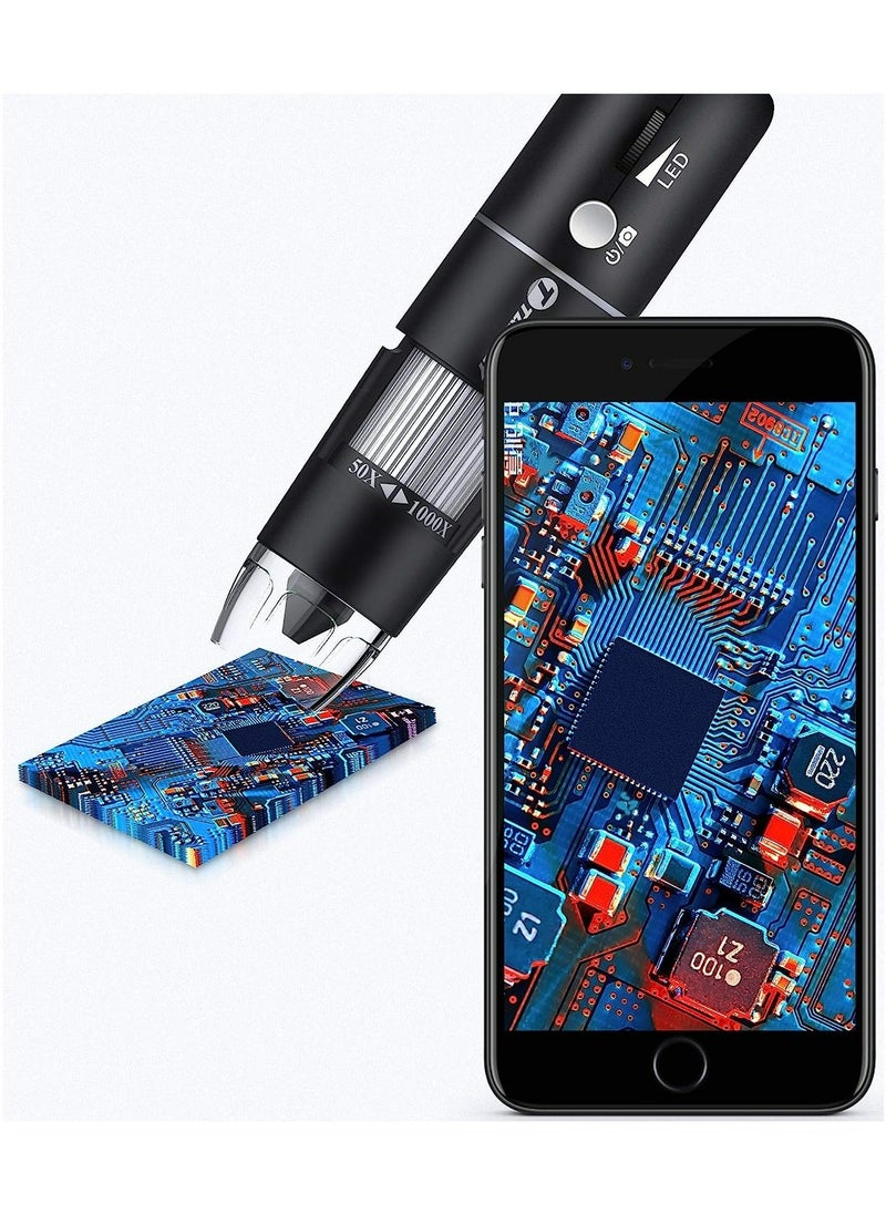 Meiyilan - USB Microscope, Digital Handheld 50X-1000X Magnification Endoscope Mini Video Camera with 8 Adjustable LED Lights, Compatible with Windows 7/8/10/11 Mac Linux Android (with OTG) - Image 1