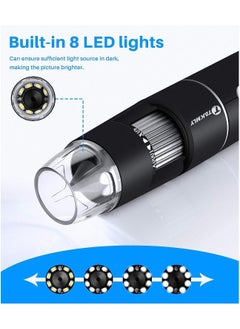 Meiyilan مجهر USB، منظار رقمي محمول باليد بتكبير 50X-1000X وكاميرا فيديو صغيرة مع 8 مصابيح LED قابلة للتعديل، متوافق مع أنظمة التشغيل Windows 7/8/10/11 وMac Linux وAndroid (مع OTG)  - Image 2
