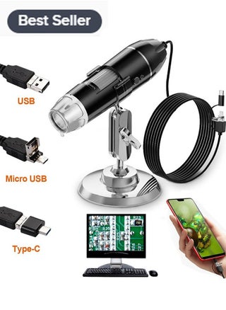 مجهر USB، منظار رقمي محمول باليد بتكبير 50X-1000X وكاميرا فيديو صغيرة مع 8 مصابيح LED قابلة للتعديل، متوافق مع أنظمة التشغيل Windows 7/8/10/11 وMac Linux وAndroid (مع OTG) - pzsku/ZF8C235CC81F9E93F0769Z/45/_/1714985059/cd4fc90b-16cb-4dd3-905e-a0c6bf64c0a6