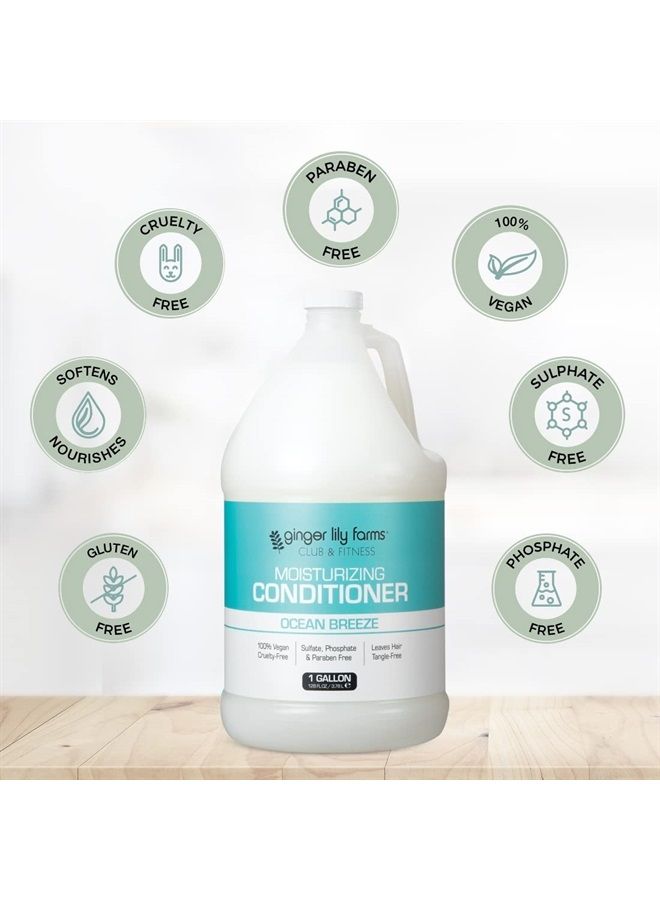 ginger lily farms Club & Fitness Moisturizing Conditioner for Dry Hair, 100% Vegan & Cruelty-Free, Ocean Breeze Scent, 1 Gallon (128 fl oz) Refill - Image 5
