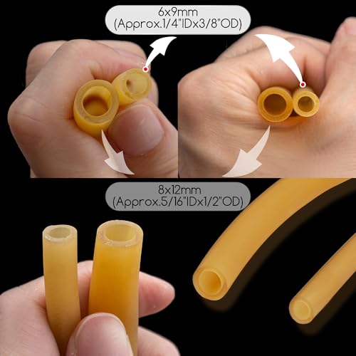 Famgee 16.4Ft Natural Pure Latex Rubber Tubing Tube Band Slingshot Catapult Surgical Laboratory Tube Rubber Hose Highly Elastic and Strong 1/4"IDx3/8"OD (6x9mm) - Image 2
