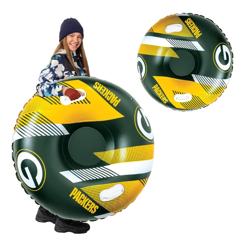 Bigmouth Green Bay Packers Nfl Fan Gear Outdoor Toys  Officially Licensed - Inflatble Snow Tube With Handles - Image 1