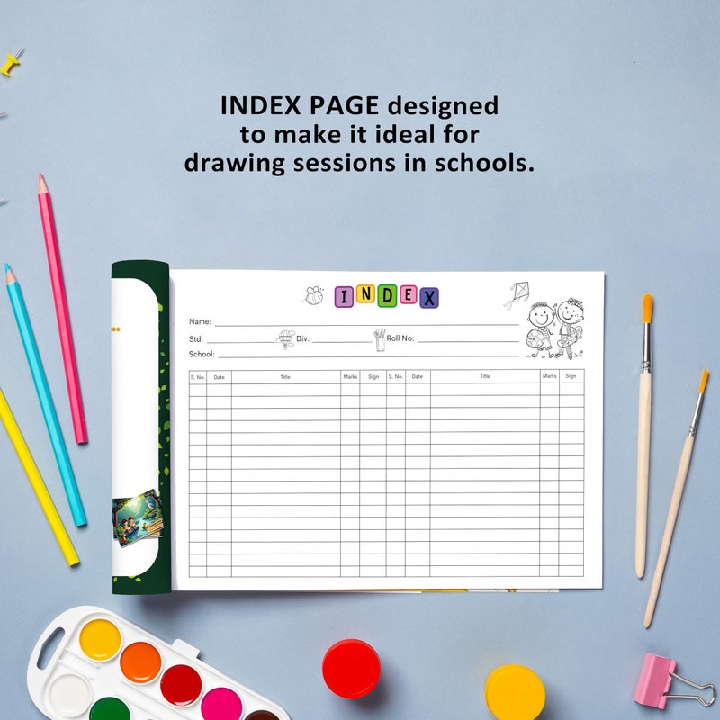 PaperO A4 Drawing Book for Kids - 40 Natural Shade Blank Pages | 29.7 x 21 cm | Plain Sketch Book for Students, Artists & Children | Ideal for Sketching, Coloring & Painting (Kids Aquarium Theme) - Image 4