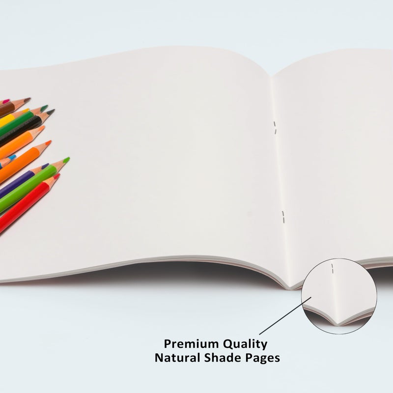 PaperO A4 Drawing Book for Kids - 40 Natural Shade Blank Pages | 29.7 x 21 cm | Plain Sketch Book for Students, Artists & Children | Ideal for Sketching, Coloring & Painting (Kids Aquarium Theme) - Image 3