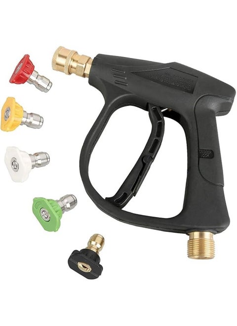 High Pressure Washer Gun,3000 PSI Max with 5 Color Quick Connect Nozzles M22 Hose Connector 3.0 TIP