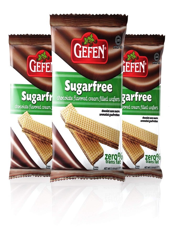 Gefen Sugar Free Chocolate Cream Filed Wafer Cookies, 7oz (3 Pack) Dairy Free, Zero Trans-fat, No Aspartame - Image 1