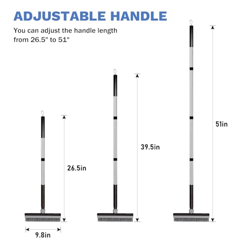 SetSail Grout Cleaner Brush with Long Handle VShaped Floor Scrub Brush Swivel Grout Brush Stiff Bristle Floor Grout Scrubber for Bathroom Tile Line Crevice Kitchen Wall Deck Garage Black Grey - Image 3