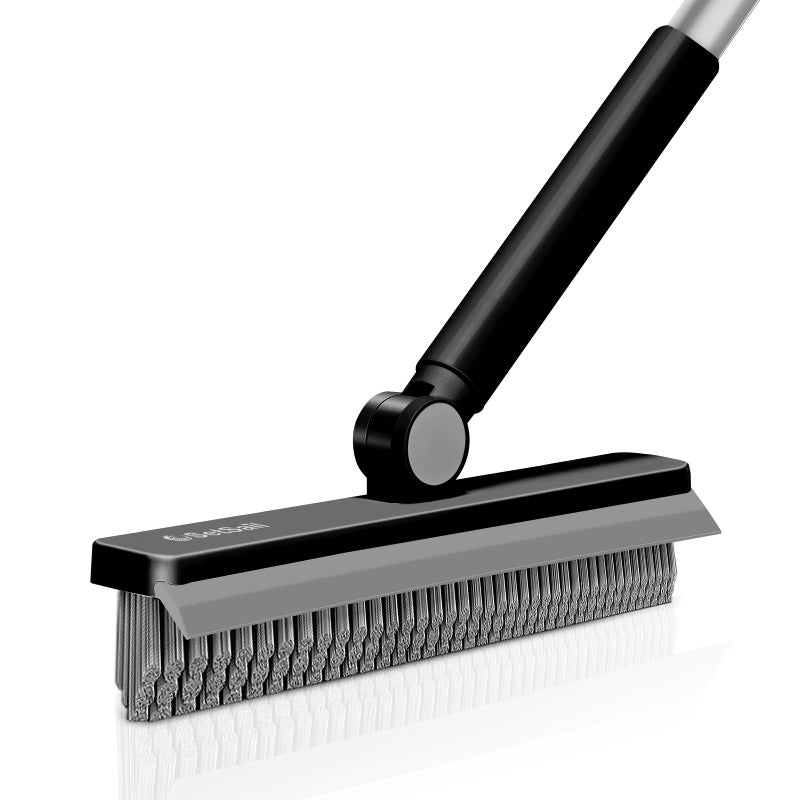 SetSail Grout Cleaner Brush with Long Handle VShaped Floor Scrub Brush Swivel Grout Brush Stiff Bristle Floor Grout Scrubber for Bathroom Tile Line Crevice Kitchen Wall Deck Garage Black Grey - Image 2