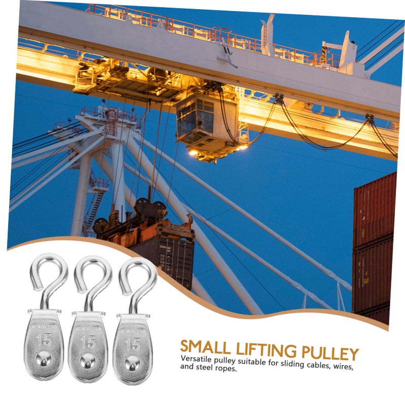 4 Pcs Steel Wire Rope Hoist Pulley System with Swivel Hook for Garage Lifting DIY - Image 4