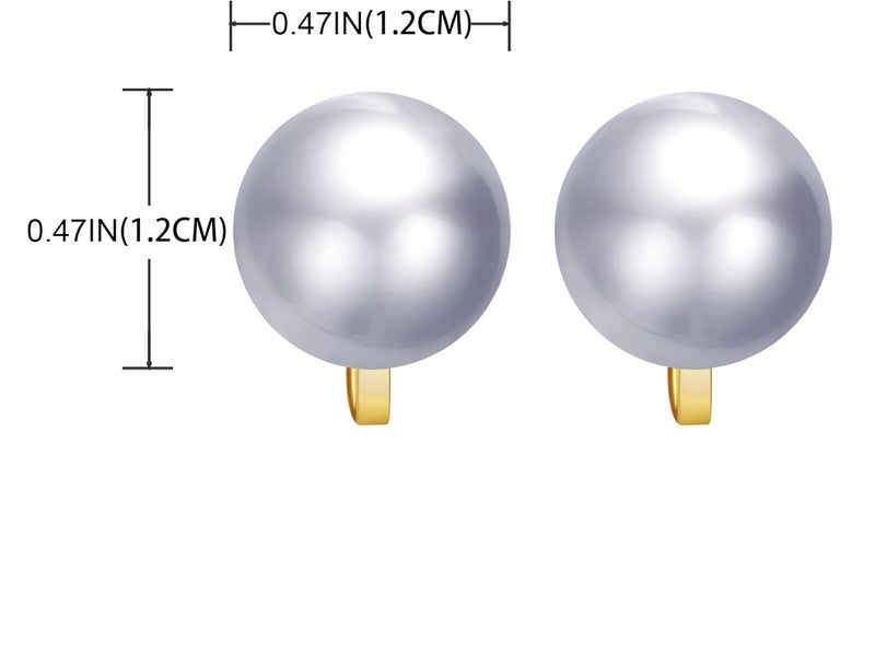 YOQUCOL Simulated Freshwater Pearl Clip On Earrings Not Pierced Elegant Stud Jewelry For Women - Image 2