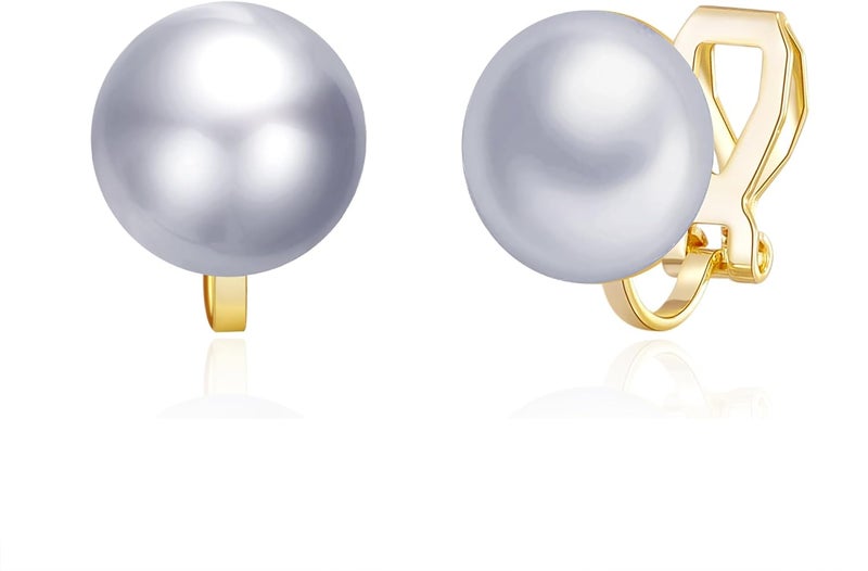 YOQUCOL Simulated Freshwater Pearl Clip On Earrings Not Pierced Elegant Stud Jewelry For Women - Image 1