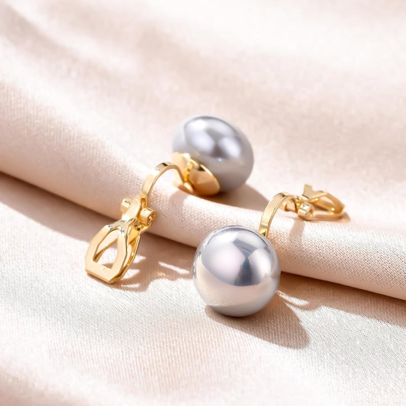 YOQUCOL Simulated Freshwater Pearl Clip On Earrings Not Pierced Elegant Stud Jewelry For Women - Image 4