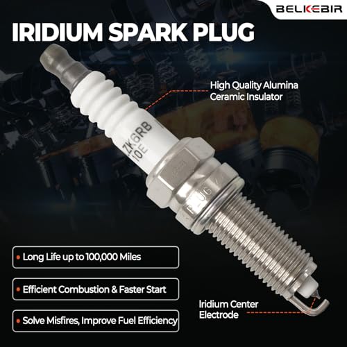 BELKEBIR Set of 4 Ignition Coil Packs & Iridium Spark Plugs Compatible with 1.6L L4 2012-2019 Kia Soul Rio, 2012-2019 Hyundai Accent, 2012-2017 Hyundai Veloster Replace UF652 273012B100 93815 SILZKR6B10E C1803 - Image 5