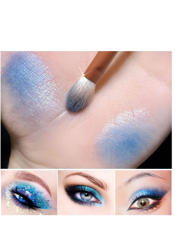  لون صدى لوحة ظلال عيون زرقاء مكونة من 9 ألوان، مكياج ظلال عيون لامع، لوحة ظلال عيون زرقاء داكنة لامعة ولامعة مقاومة للماء، مكياج ظلال عيون أزرق ملكي لامع - Image 5