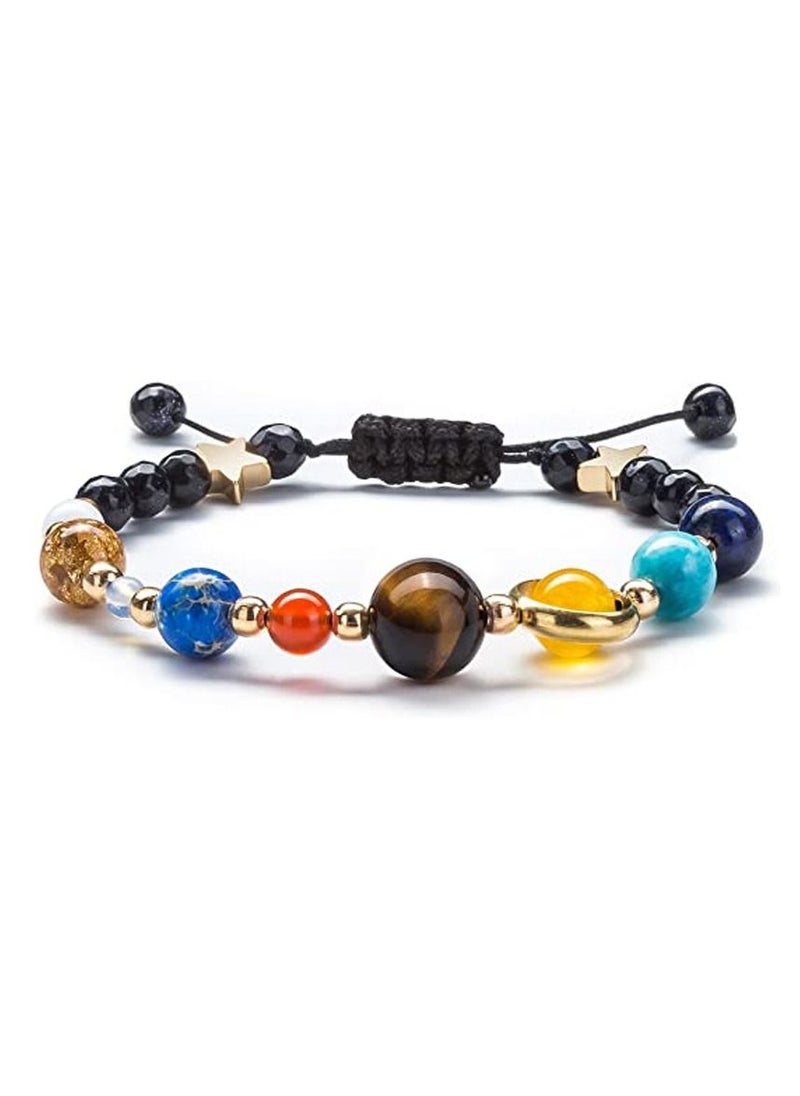 DURKU - Women Solar System Bracelet Universe Galaxy The Eight Planets Guardian Star Natural Stone Beads Bracelet Bangle Gifts for Girls - Image 1