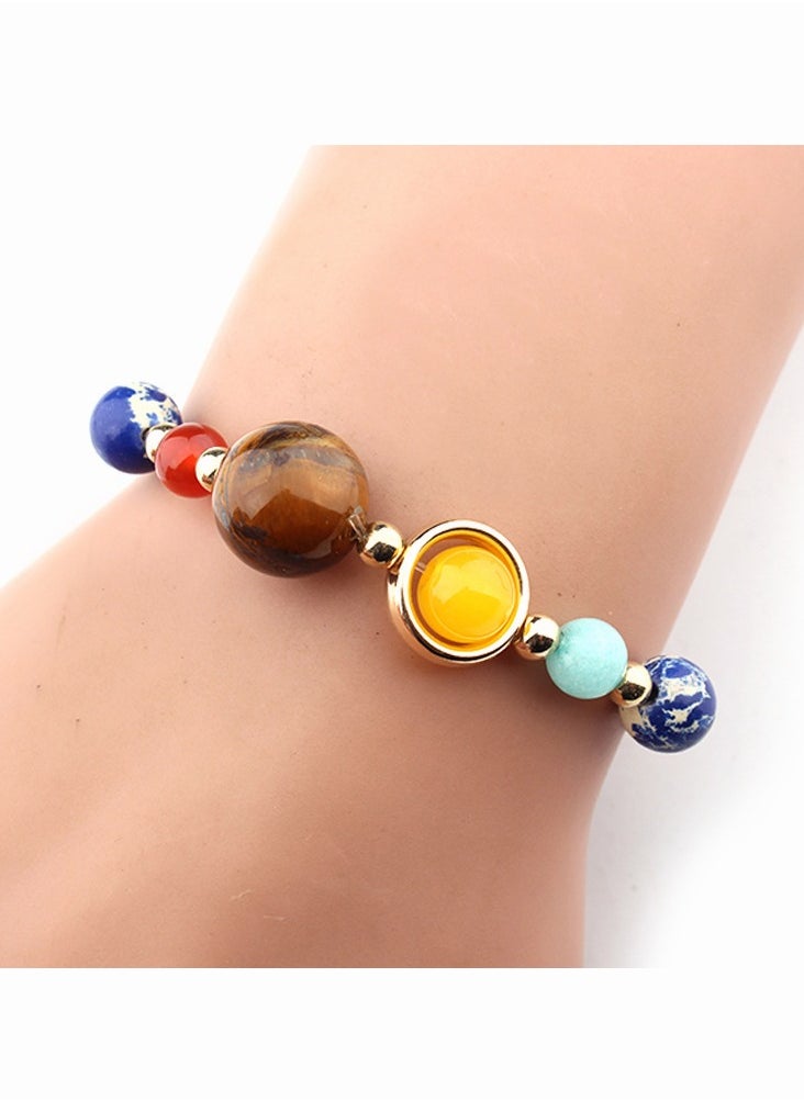 DURKU - Women Solar System Bracelet Universe Galaxy The Eight Planets Guardian Star Natural Stone Beads Bracelet Bangle Gifts for Girls - Image 1
