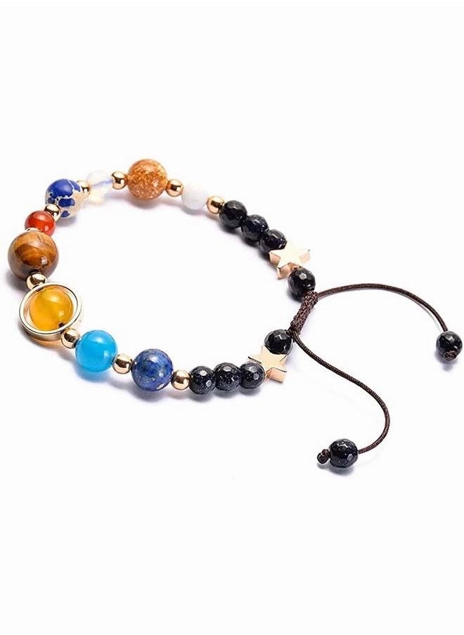 DURKU - Women Solar System Bracelet Universe Galaxy The Eight Planets Guardian Star Natural Stone Beads Bracelet Bangle Gifts for Girls - Image 1