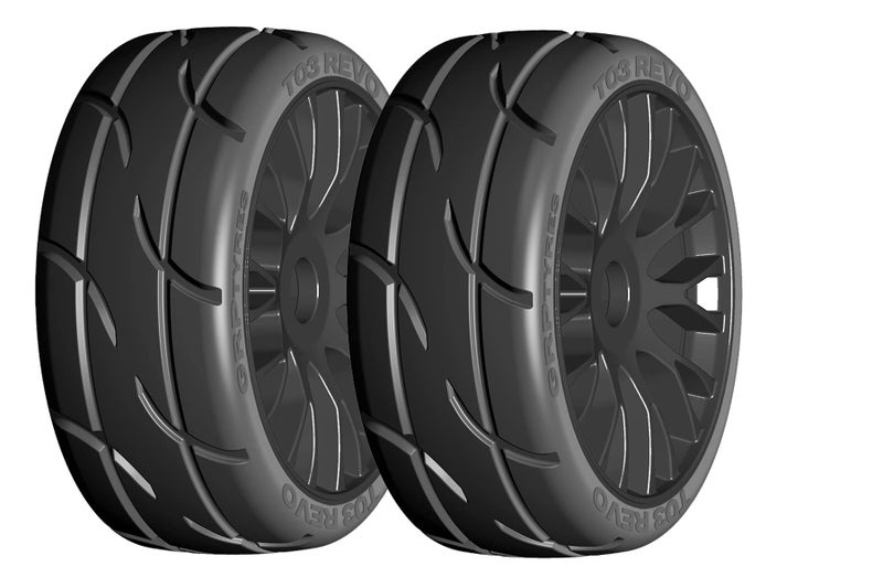 GRP GTX03XM7 18 GT New Treaded MediumHard Black 20 Spoke Rubber Tires 2 - Image 3