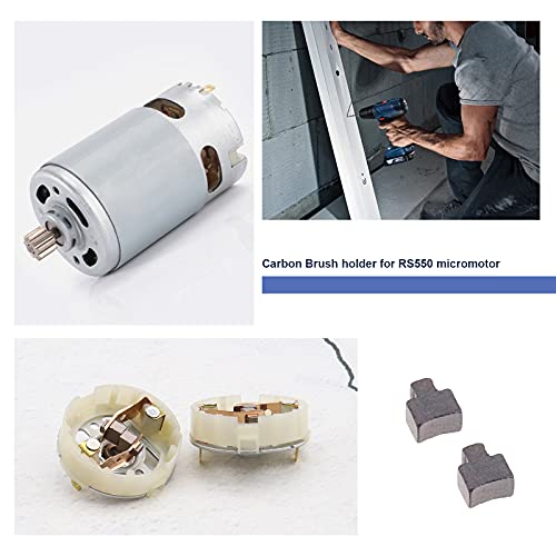 Create idea 2x RS550 Motor Carbon Brushes Holder and 4x Carbon Brushes Compatible with BOSCH Compatible with MAKITA Compatible with DEWALT Suitable for RS550 Micro Motor - Image 5