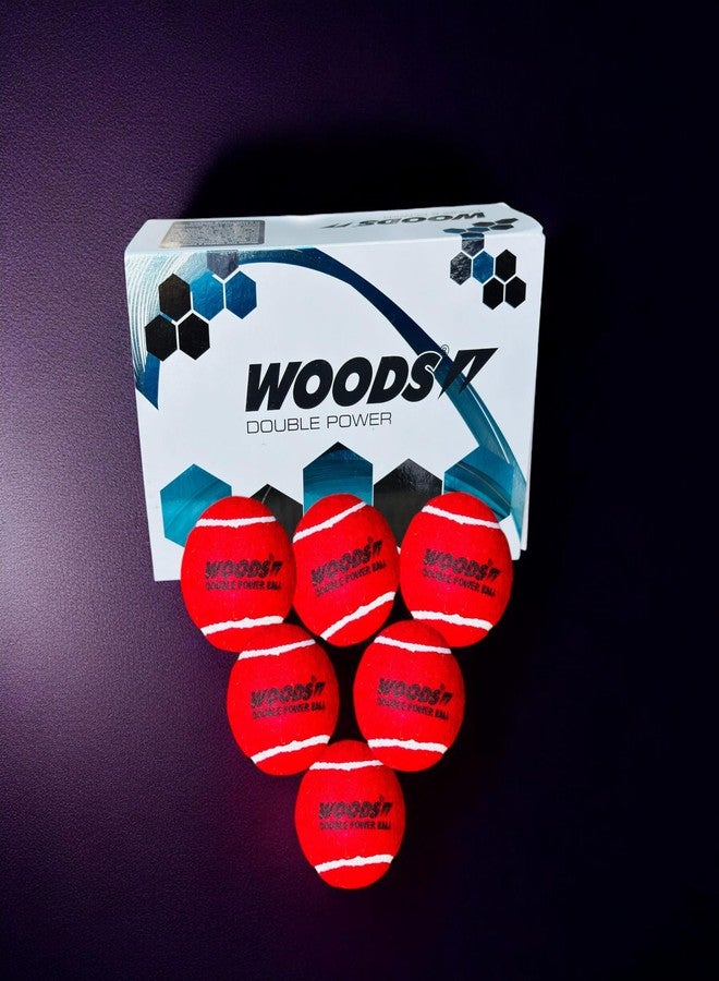 WOODS Double Power Cricket Tennis Balls (6) - Image 2