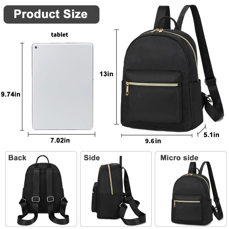 BTOOP Mini Backpack Women Girls 13'' Water-resistant Small Backpack Purse Shoulder Bag for Womens Adult Kids School Travel - Image 3