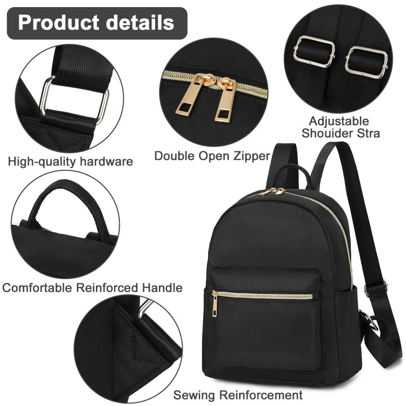 BTOOP Mini Backpack Women Girls 13'' Water-resistant Small Backpack Purse Shoulder Bag for Womens Adult Kids School Travel - Image 4