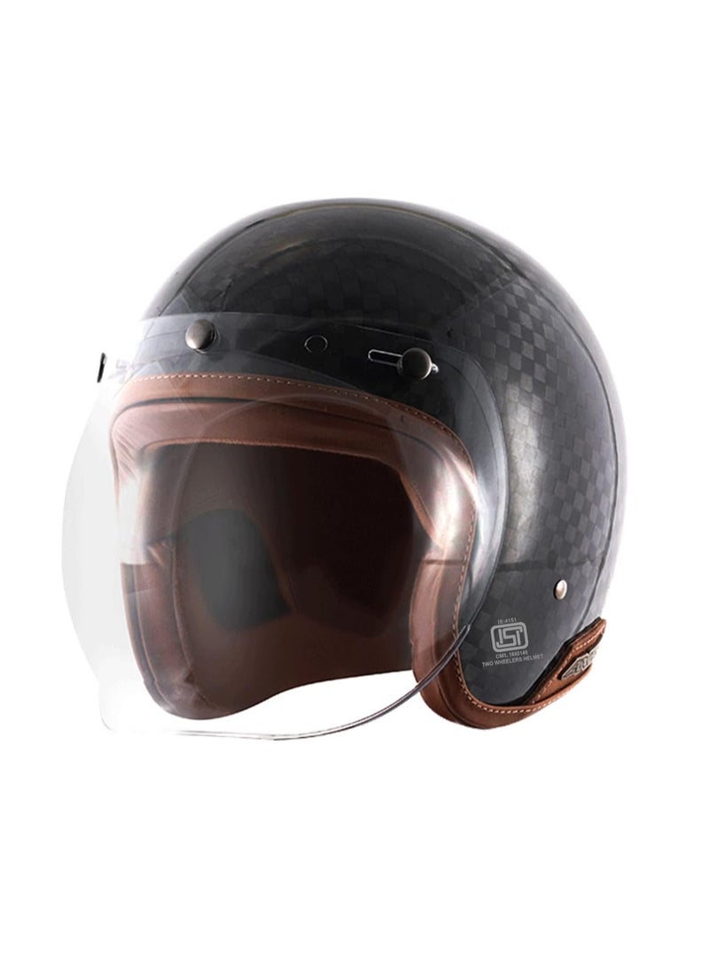 AXOR - Axor Retro Jet Big Checks Carbon With Bubble Visor Helmet - Image 1