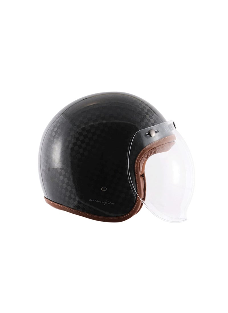 AXOR - Axor Retro Jet Big Checks Carbon With Bubble Visor Helmet - Image 1